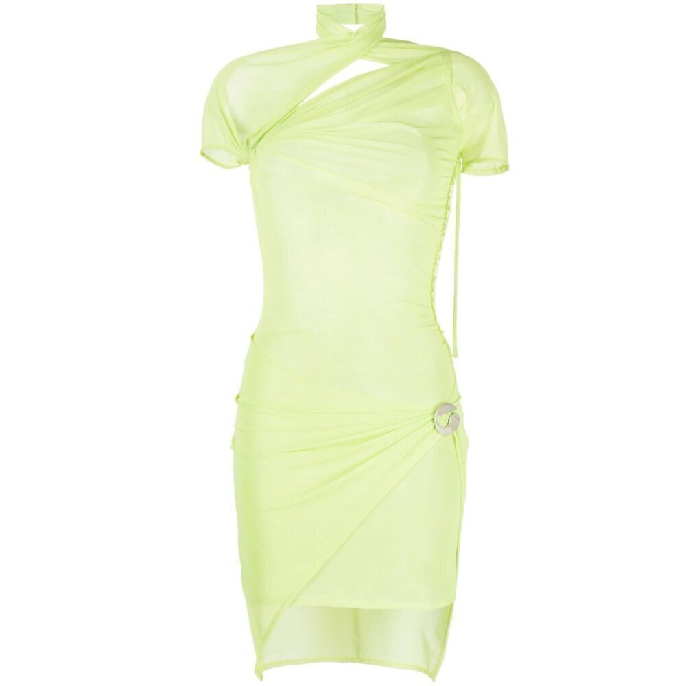 COPERNI Asymmetric Draped Mesh Dress in Anis New Womens - Picture 13 of 17